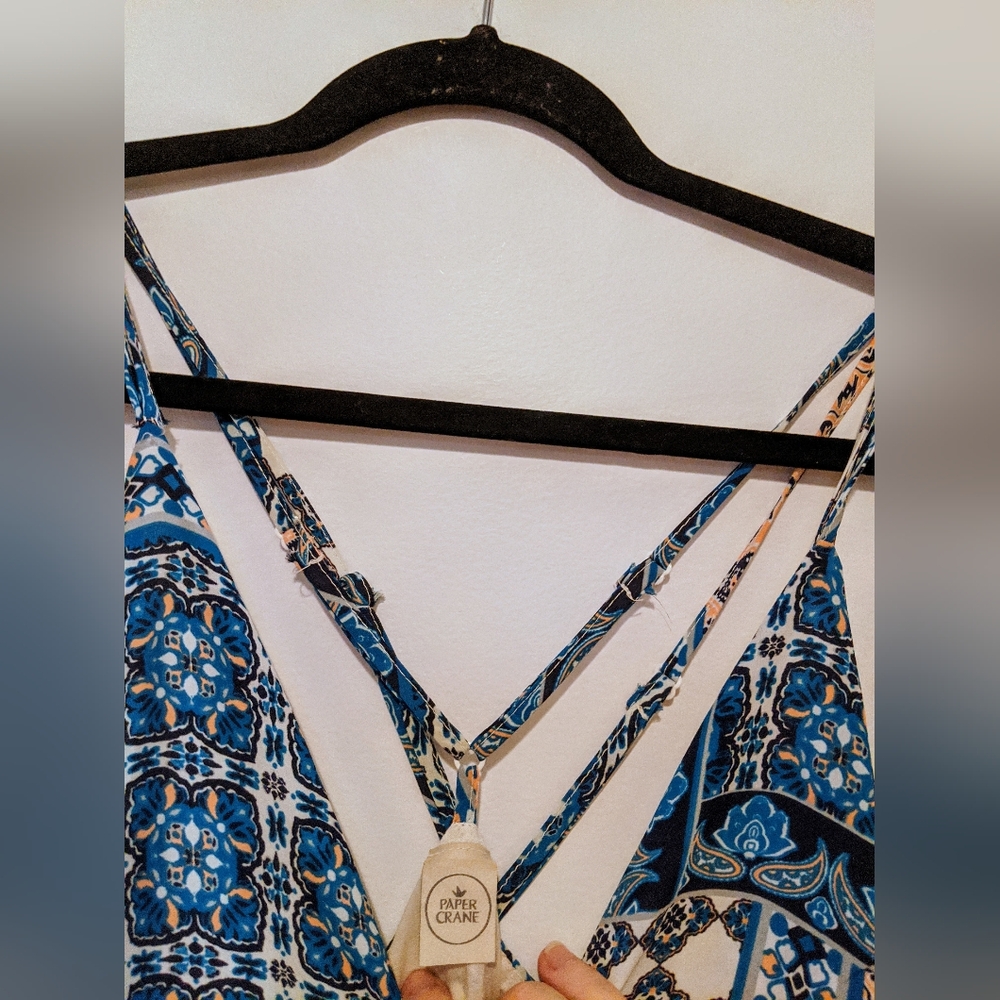 Paper Crane Patchwork Abstract Print Crossback Sw… - image 4